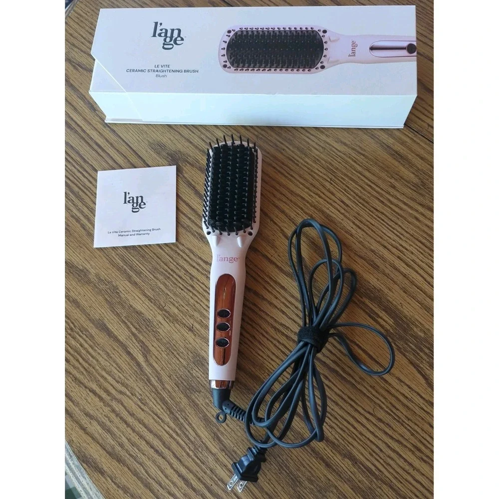 L'ange Le Vite Ceramic Straightening Brush Blush Electric